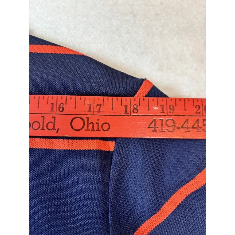 Ralph Lauren RLX Golf Polo Men Size L Maybe/red Stripes Arm Logo The Links Aruba